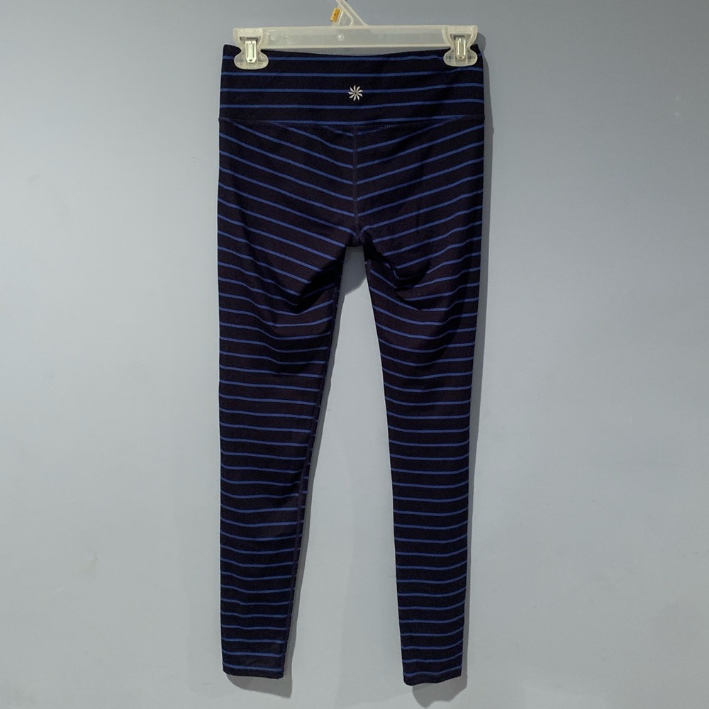Athleta Blue Striped Chaturanga Leggings Tights - Picture 4 of 8